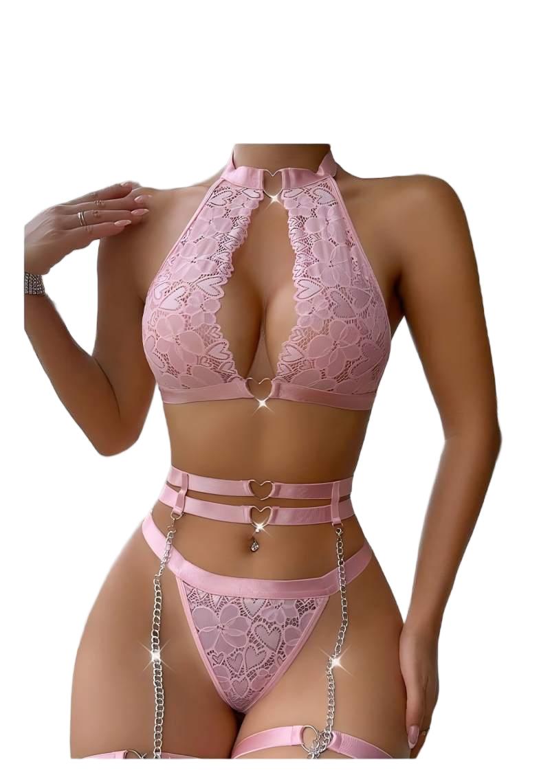 Lingerie - طقم لانجري مثير من الدانتيل بتصميم