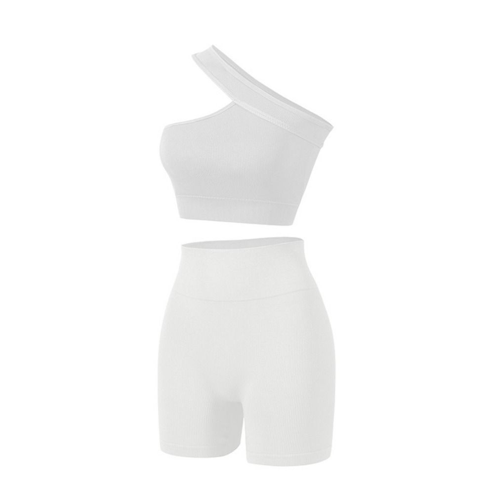 Seamless Ribbed Workout Tank Top - طقم رياضي نسائي مريح من قطعتين