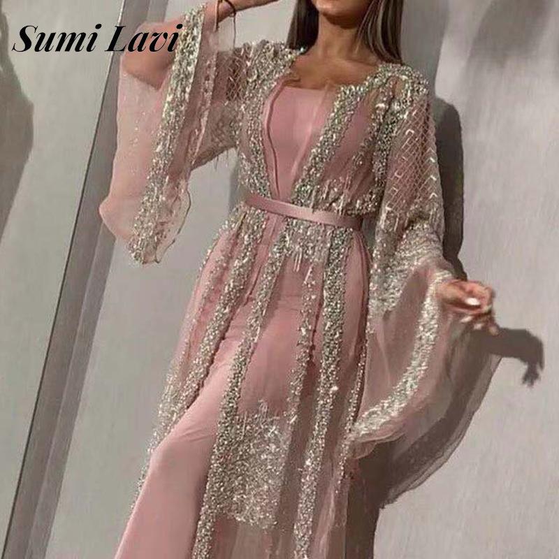 French Vintage Floral Midi Dress - أنيقة المرأة بريق متوهج كم طويل