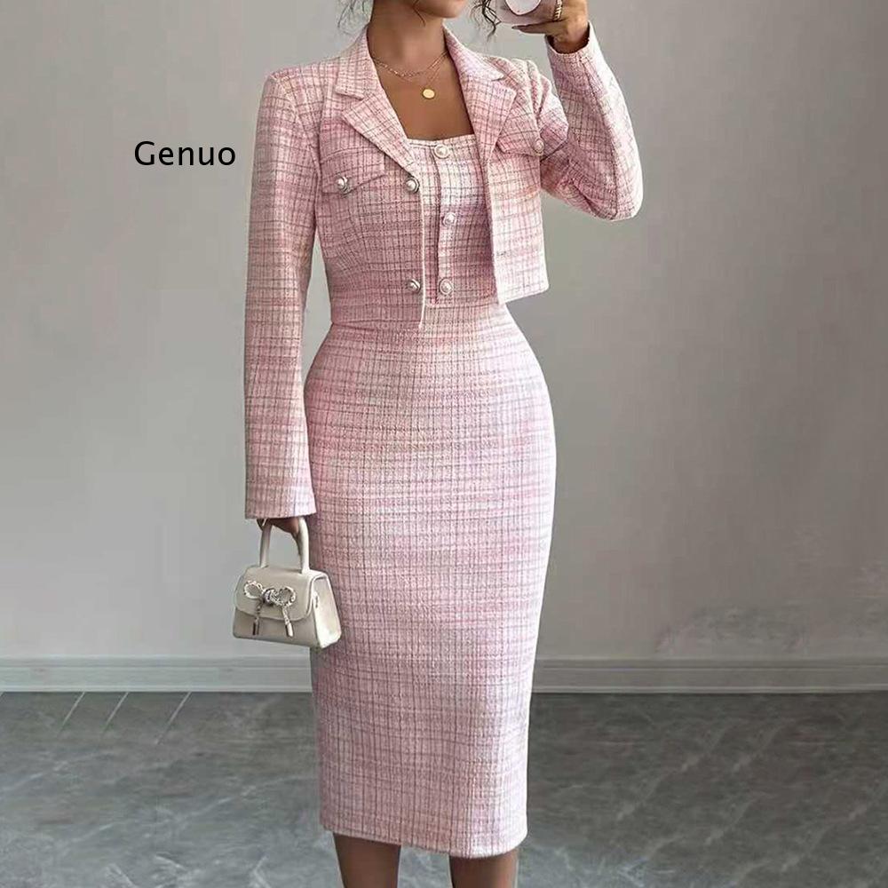 Tweed Two Piece Blazer Dress - طقم نسائي أنيق جديد لعام 2026