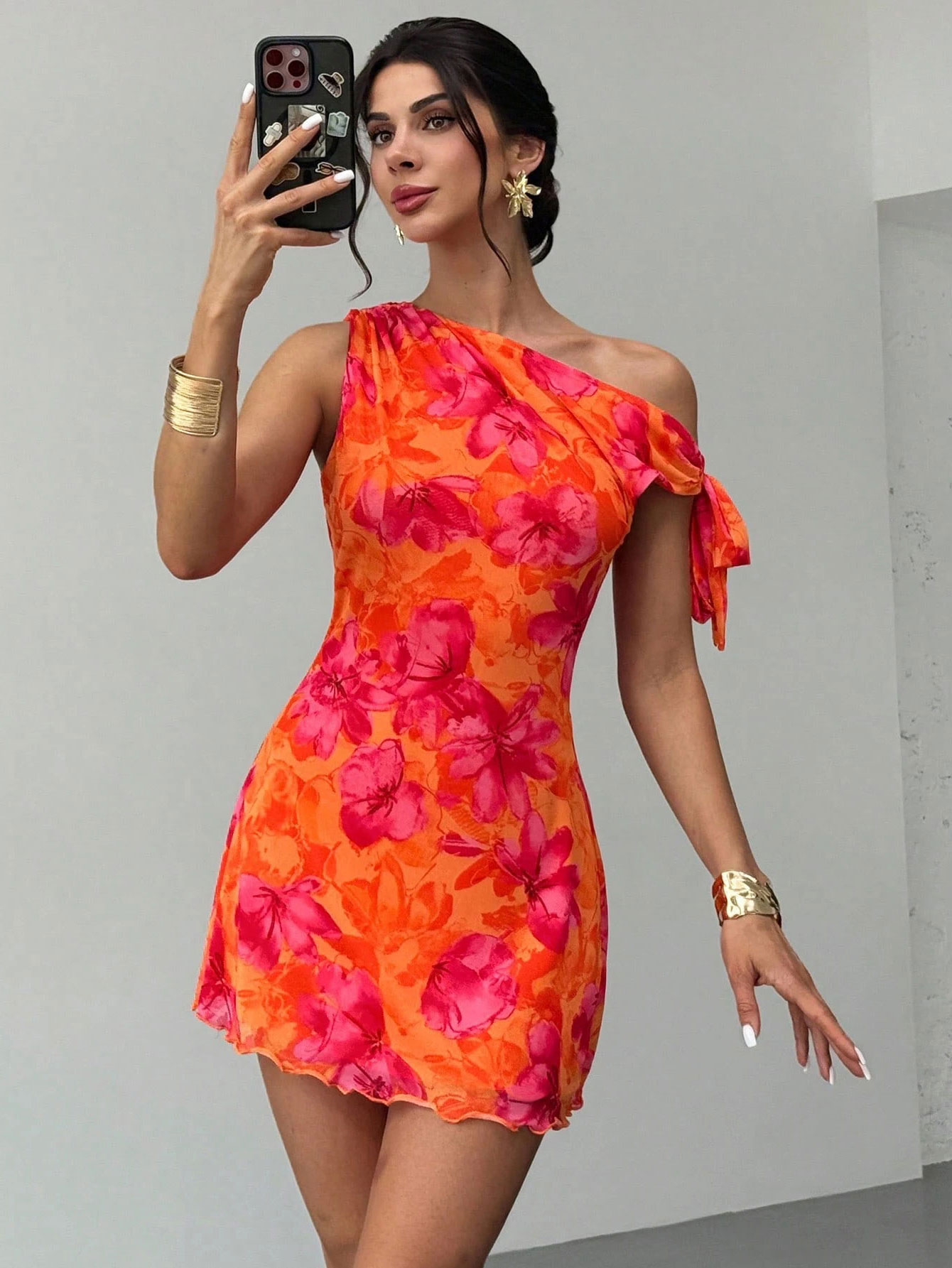French Vintage Floral Midi Dress - فستان نسائي صيفي جديد بتصميم زهري