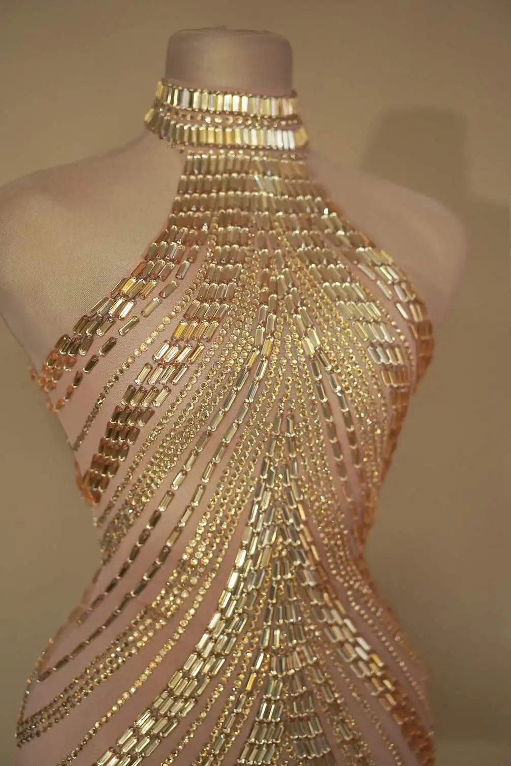 Sparkly Rhinestone Club Party Dress - فستان لامع للنساء مرصع بالأحجار الكريمة،