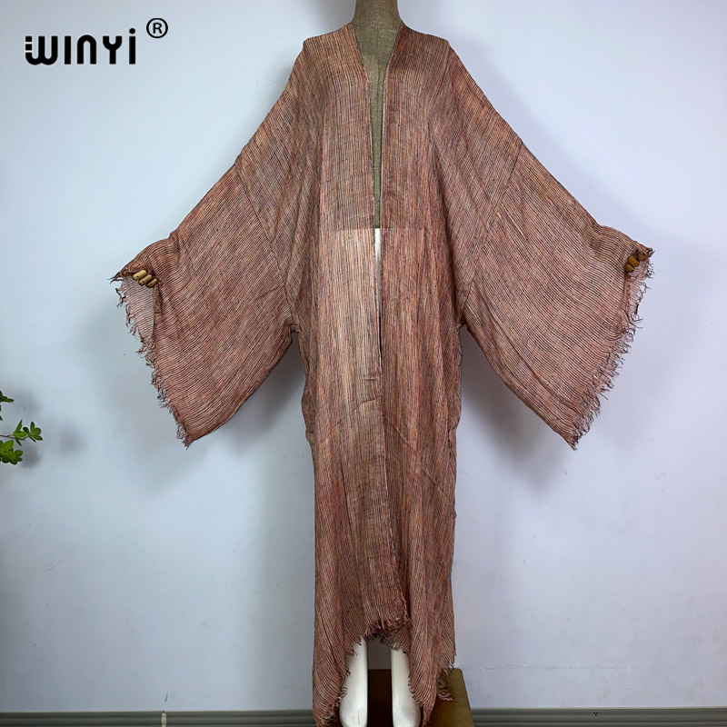 Boho Summer Beach Maxi Dress - ويني - كيمونو نسائي جديد عالي