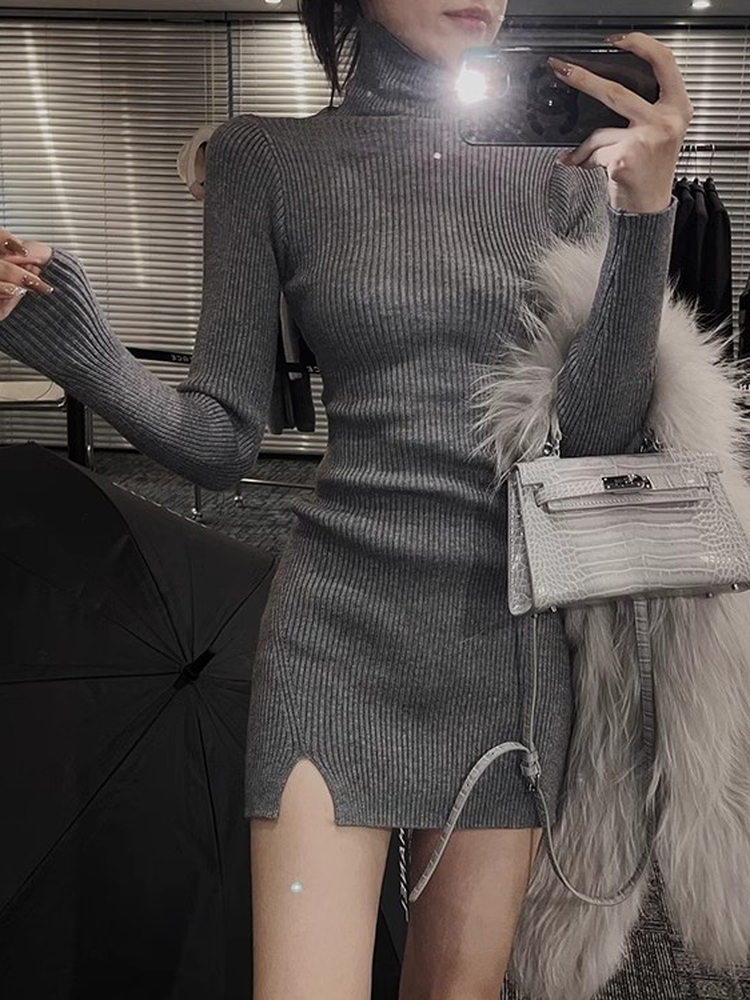 فستان نسائي قصير ضيق من التريك - مراجعة Bodycon Long Sleeve Ribbed Dress وسعره