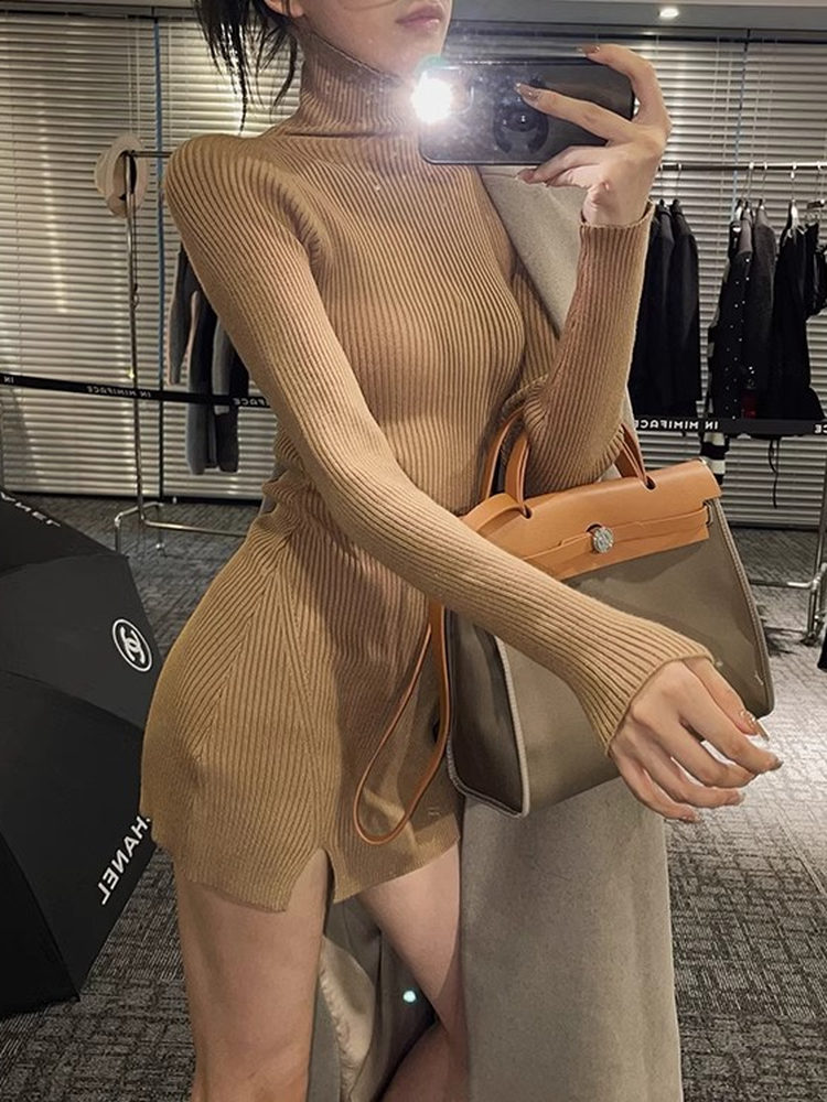 فستان نسائي قصير ضيق من التريك - مراجعة Bodycon Long Sleeve Ribbed Dress وسعره