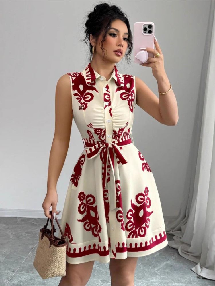 فستان كاجوال صيفي جديد على الم - مراجعة French Vintage Floral Midi Dress وسعره
