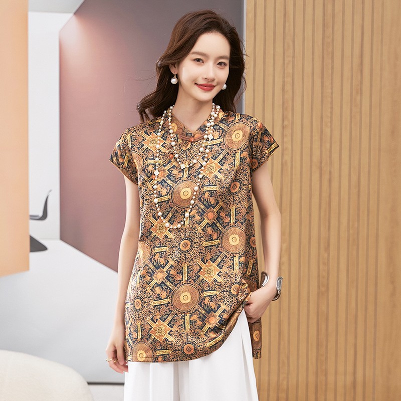 بلوزة نسائية بأكمام قصيرة وياق - مراجعة Blouses وسعره