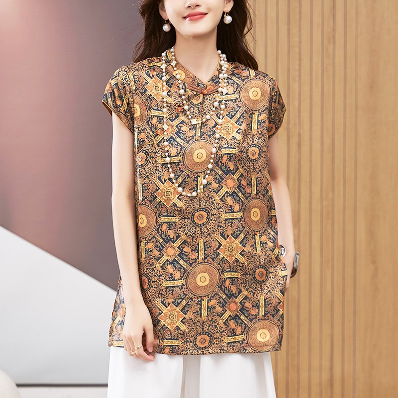 بلوزة نسائية بأكمام قصيرة وياق - مراجعة Blouses وسعره