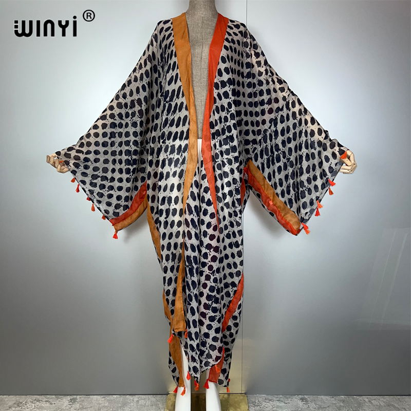 ملابس صيفية من WINYI، كيمونو ب - مراجعة Boho Summer Beach Maxi Dress وسعره