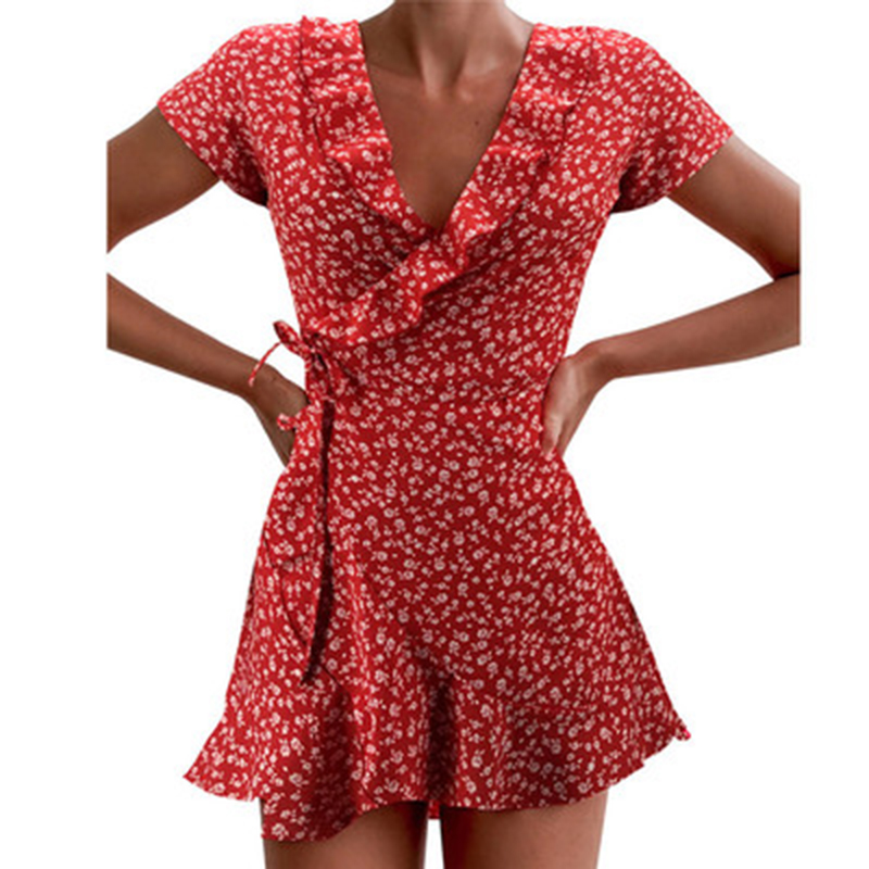 فستان نسائي صغير بكشكشة زهرية  - مراجعة French Vintage Floral Midi Dress وسعره