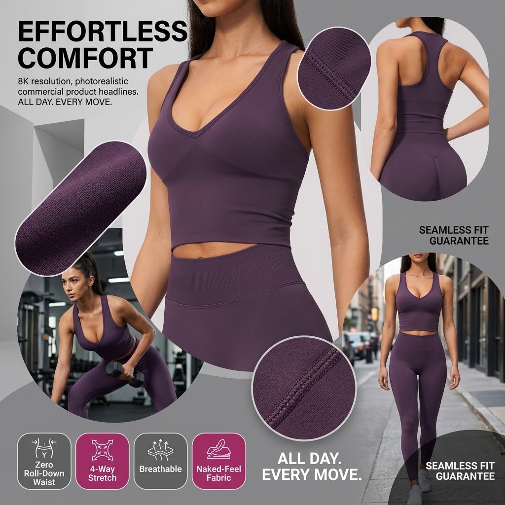 توب يوغا نسائي فاخر بدون خياطة - مراجعة Seamless Ribbed Workout Tank Top وسعره