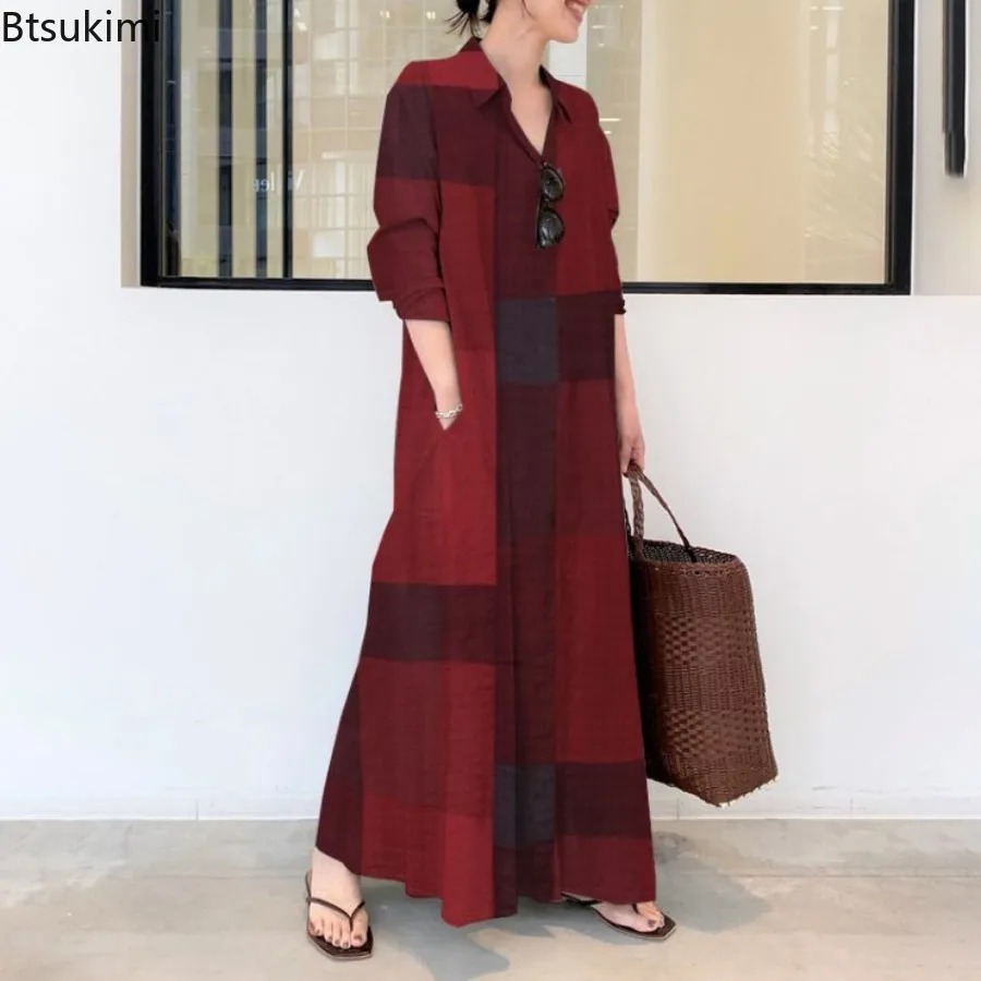 فستان قميص نسائي جديد وعصري من - مراجعة Casual Loose Linen Shirt Dress وسعره