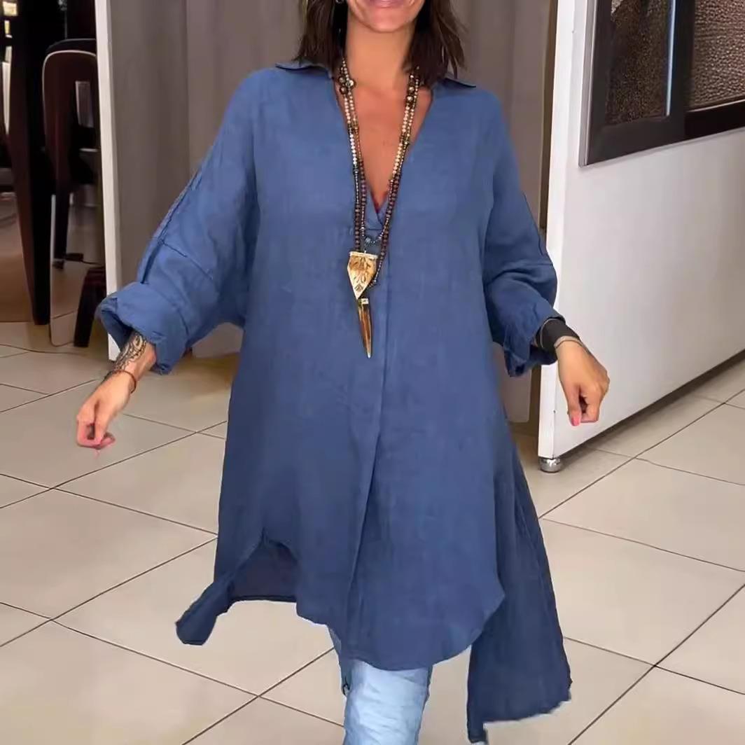 فستان قميص نسائي جديد لعام 202 - مراجعة Casual Loose Linen Shirt Dress وسعره