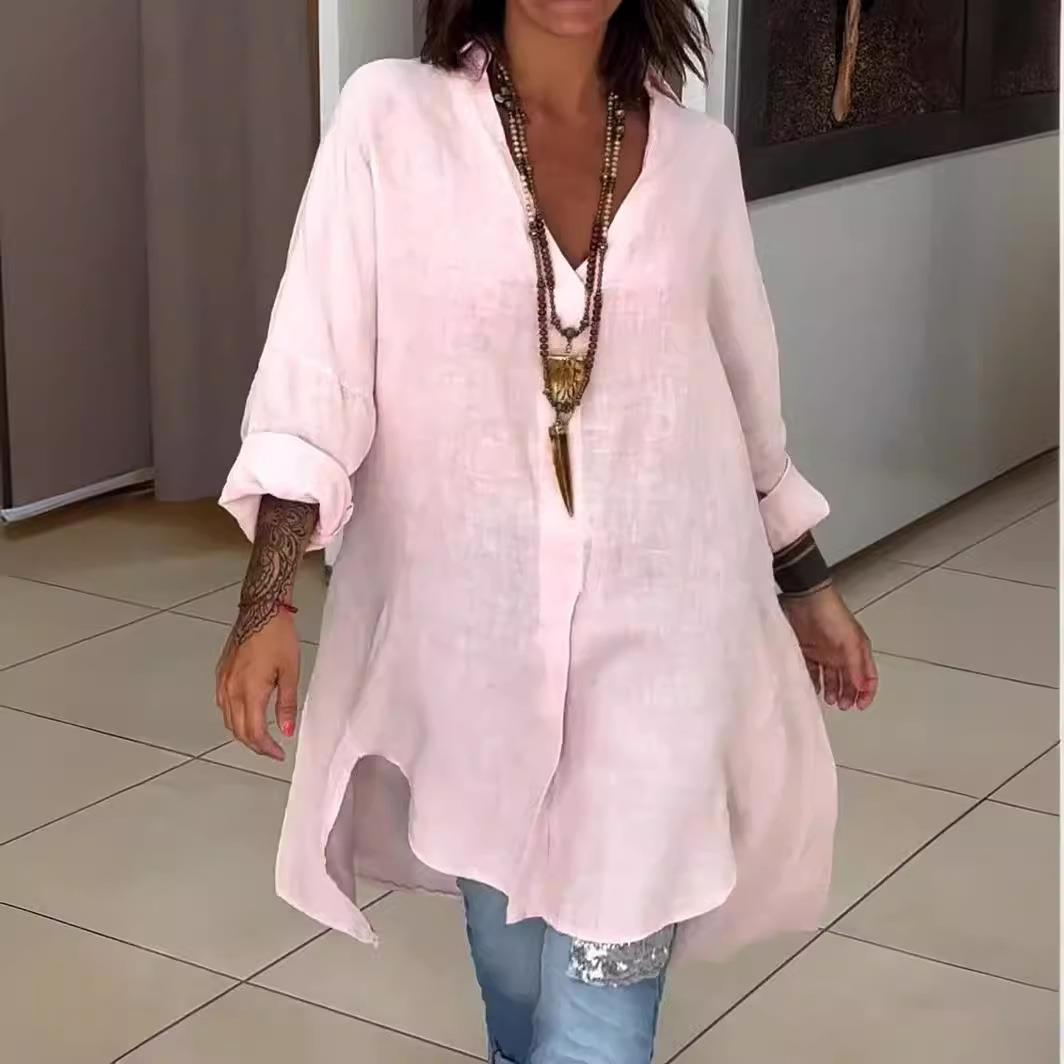 فستان قميص نسائي جديد لعام 202 - مراجعة Casual Loose Linen Shirt Dress وسعره