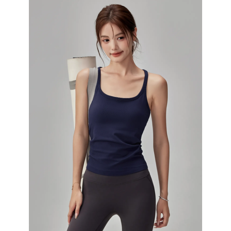 توب نسائي مضلع بدون خياطة مع ح - مراجعة Seamless Ribbed Workout Tank Top وسعره