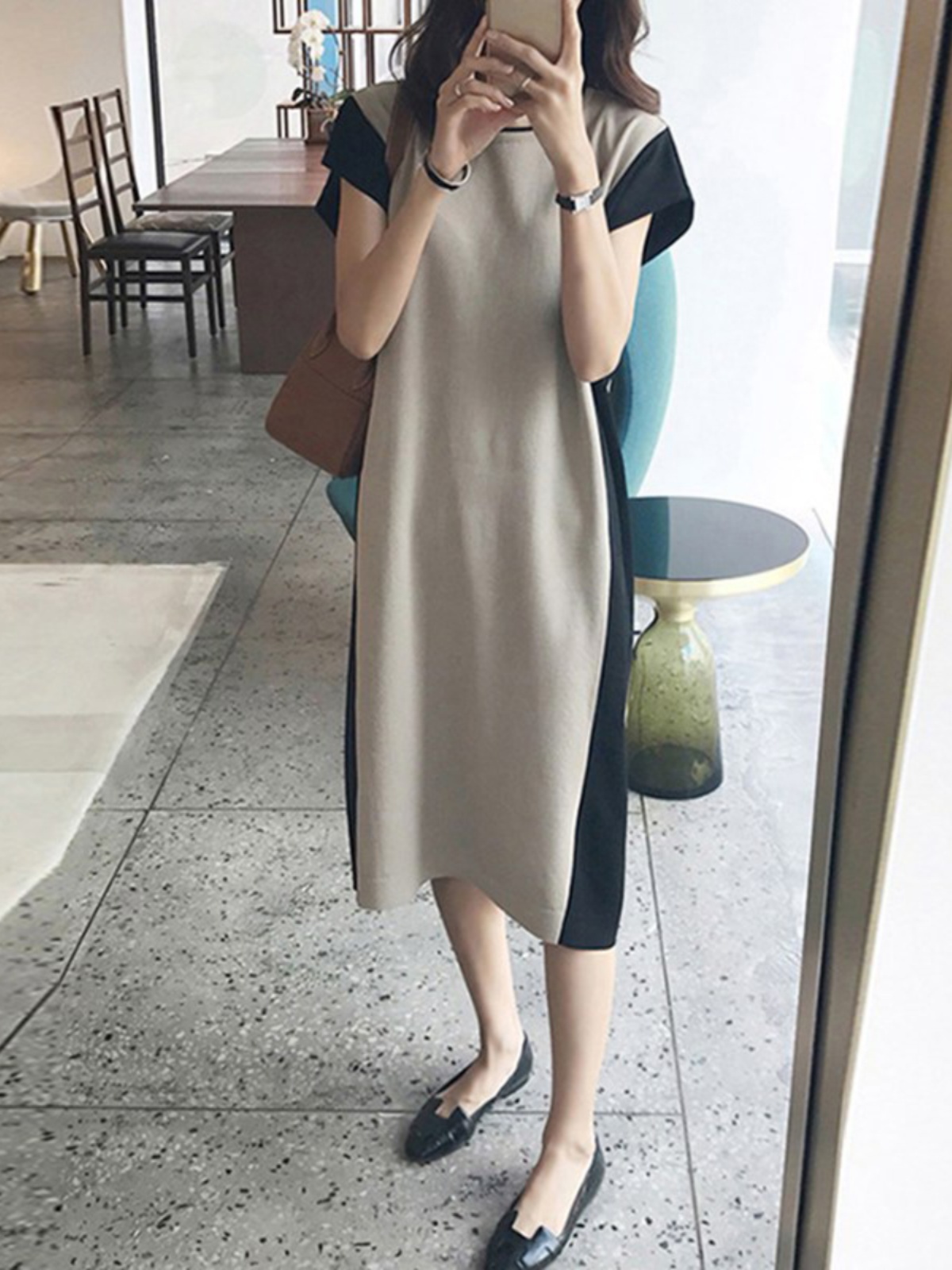 فستان تي شيرت متوسط الطول بتأث - مراجعة Korean Style A Line Shirt Dress وسعره