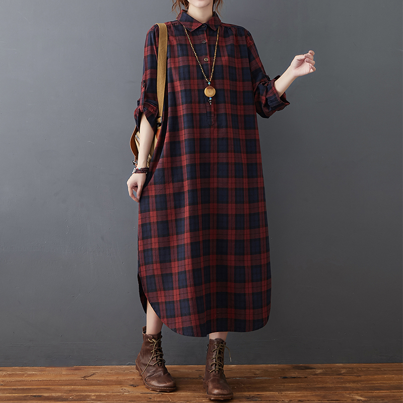 فستان قطني كتاني للنساء، جديد  - مراجعة Casual Loose Linen Shirt Dress وسعره
