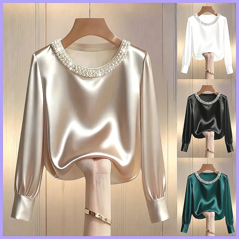 بلوزة ساتان أنيقة مزينة بالخرز - مراجعة Blouses وسعره