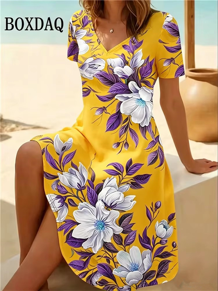 فساتين نسائية مقاس كبير 6XL لل - مراجعة Boho Summer Beach Maxi Dress وسعره