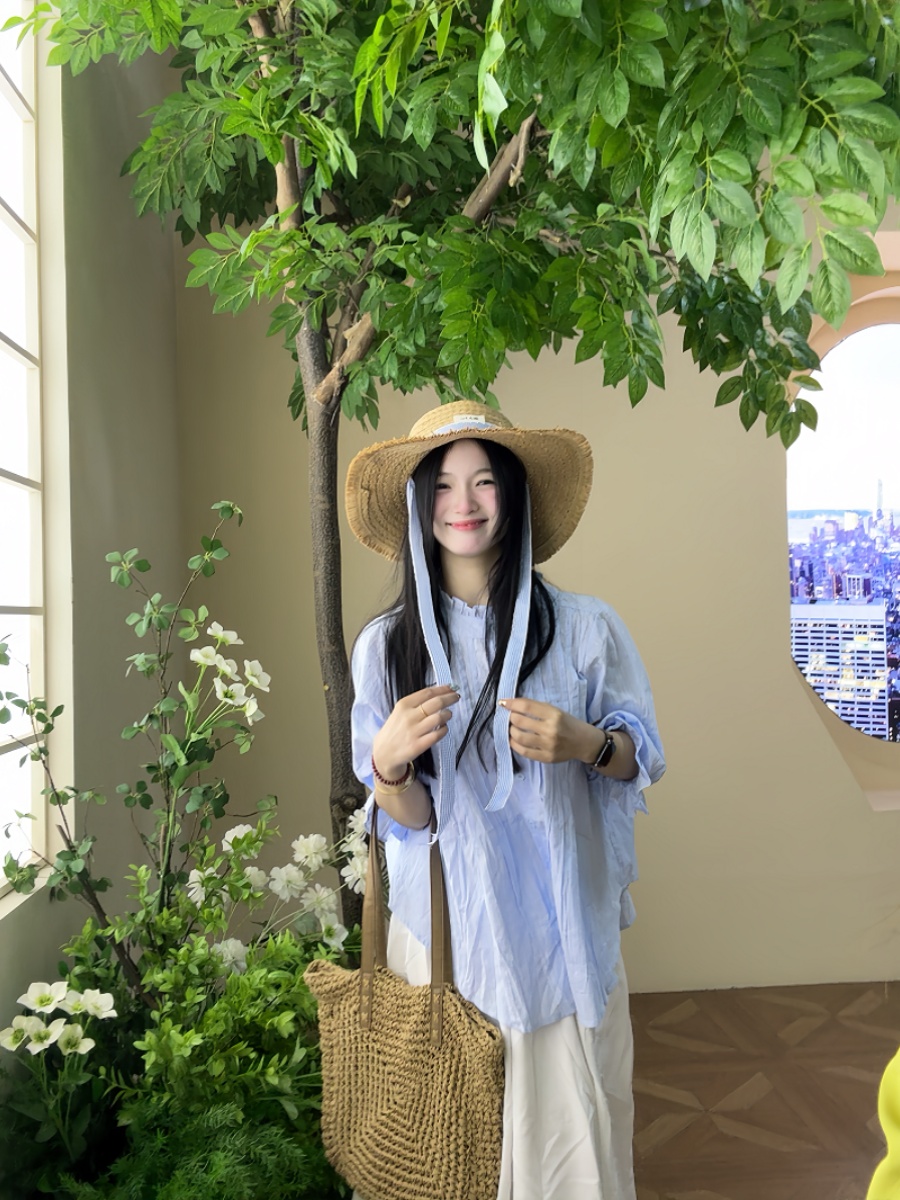 طقم نسائي مقاس كبير: قميص أزرق - مراجعة Korean Style A Line Shirt Dress وسعره