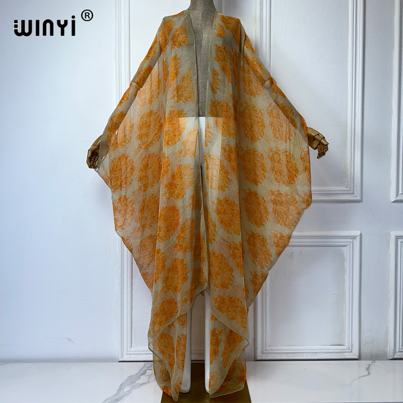 WINYI ماكسي كيمونو الصيف منظور - مراجعة Boho Summer Beach Maxi Dress وسعره
