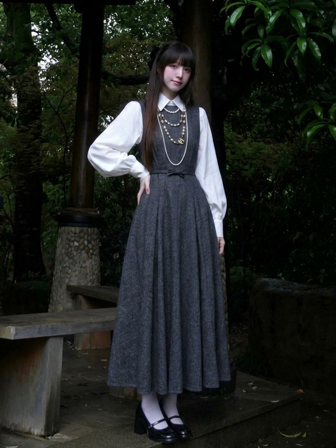 طقم فستان من قطعتين على الطراز - مراجعة Korean Style A Line Shirt Dress وسعره
