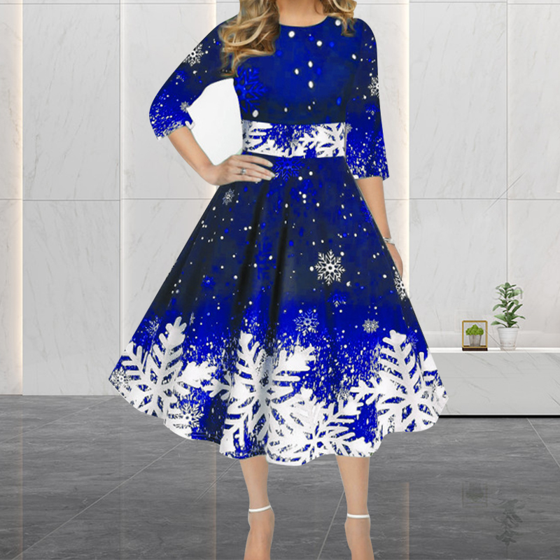 فساتين عيد الميلاد الشتوية للن - مراجعة French Vintage Floral Midi Dress وسعره