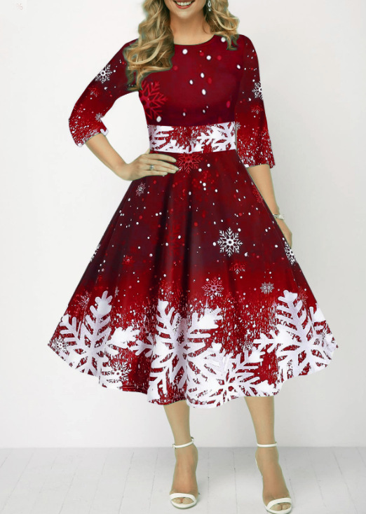 فساتين عيد الميلاد الشتوية للن - مراجعة French Vintage Floral Midi Dress وسعره