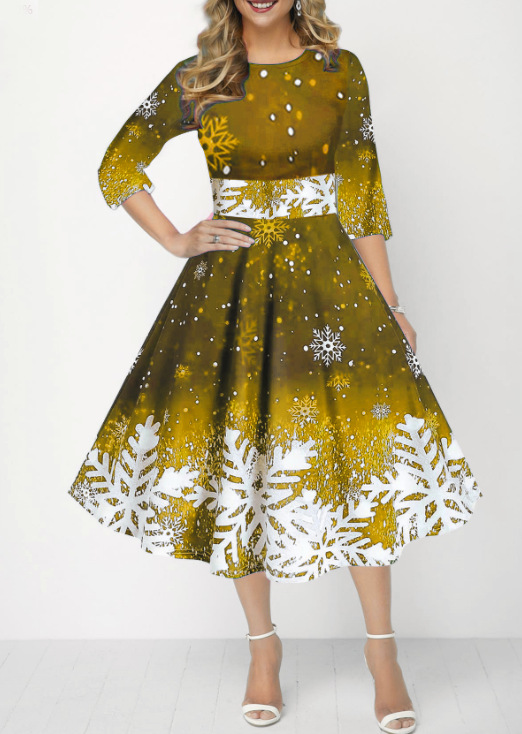 فساتين عيد الميلاد الشتوية للن - مراجعة French Vintage Floral Midi Dress وسعره
