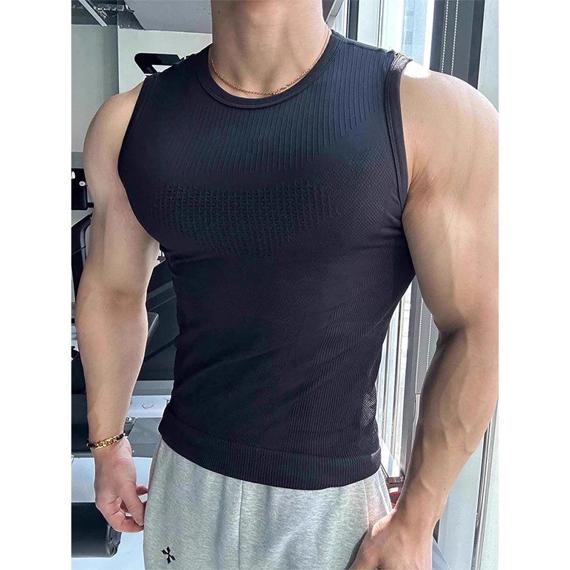 قميص رياضي رجالي بدون خياطة مض - مراجعة Seamless Ribbed Workout Tank Top وسعره