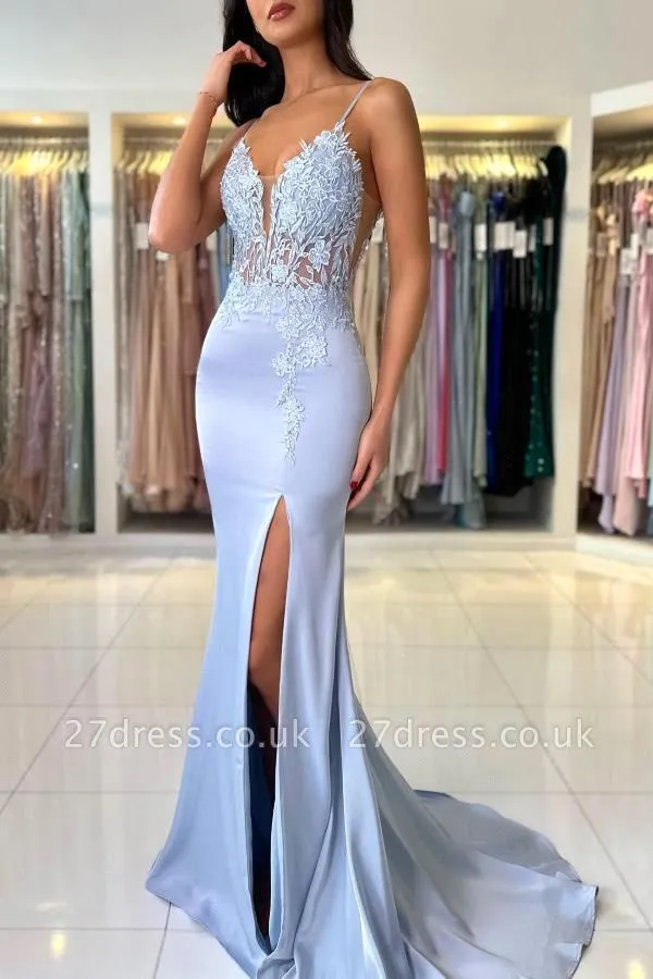 فساتين سهرة أنيقة بتصميم حورية - مراجعة Elegant Satin Evening Gown Split وسعره