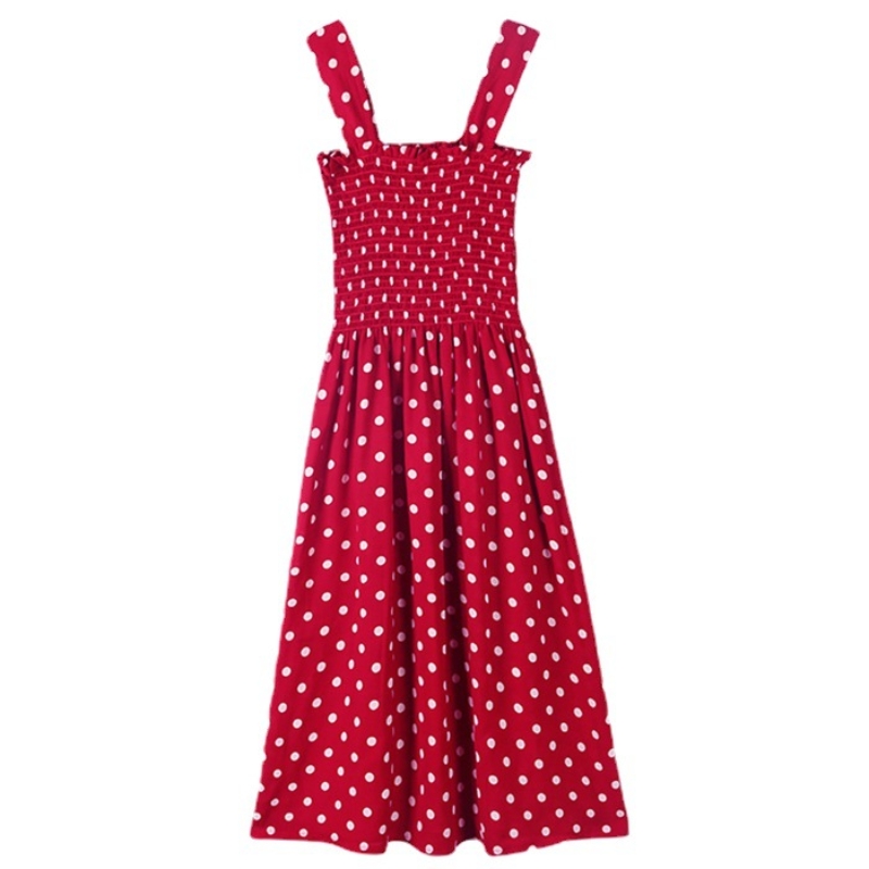فستان نسائي منقط بدون أكمام ،  - مراجعة French Vintage Floral Midi Dress وسعره