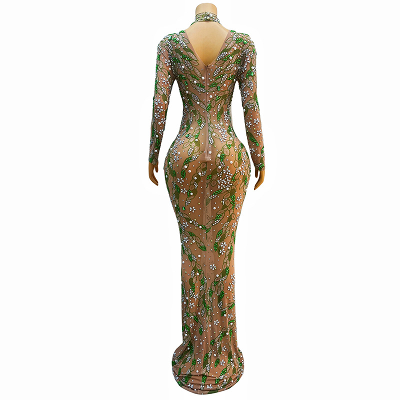 فستان راقص طويل لامع من حجر ال - مراجعة Sparkly Rhinestone Club Party Dress وسعره