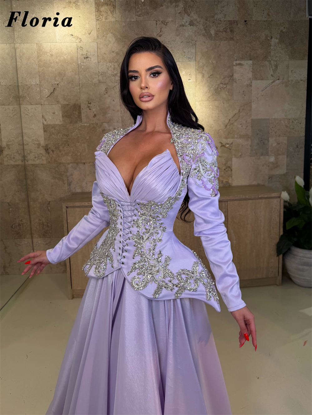 فساتين سهرة أنيقة باللون الليل - مراجعة Elegant Satin Evening Gown Split وسعره