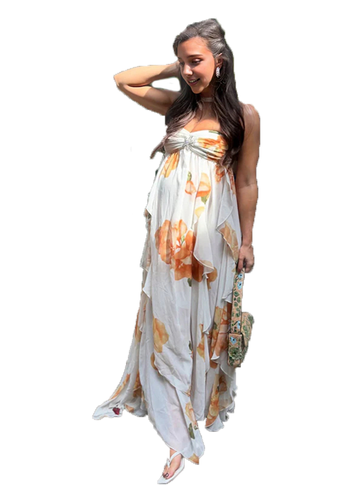 بوهو الأزهار الأمومة التقطت ال - مراجعة Boho Summer Beach Maxi Dress وسعره