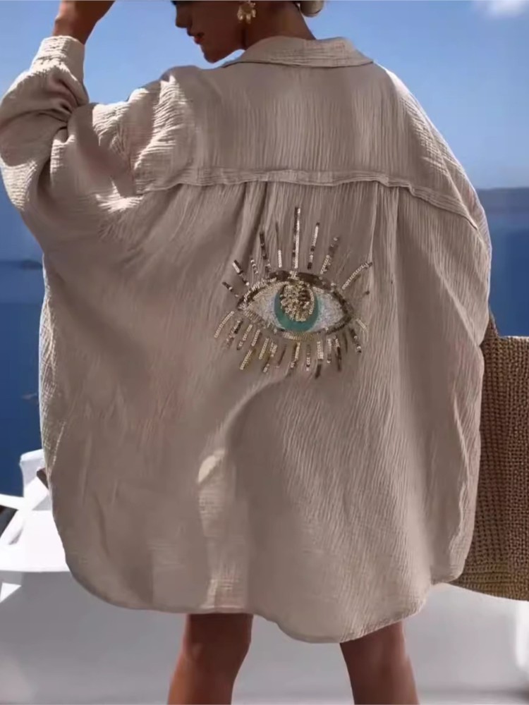 فستان قميص نسائي صيفي كاجوال ب - مراجعة Casual Loose Linen Shirt Dress وسعره