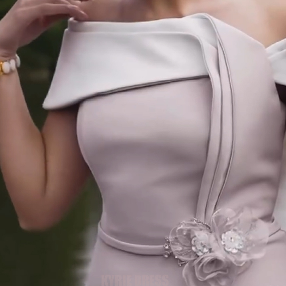 فستان أنيق لأم العروس بأكمام 3 - مراجعة Elegant Satin Evening Gown Split وسعره