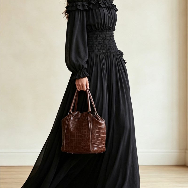 فستان ماكسي نسائي مكشوف الكتفي - مراجعة Off Shoulder Puff Sleeve Sundress وسعره