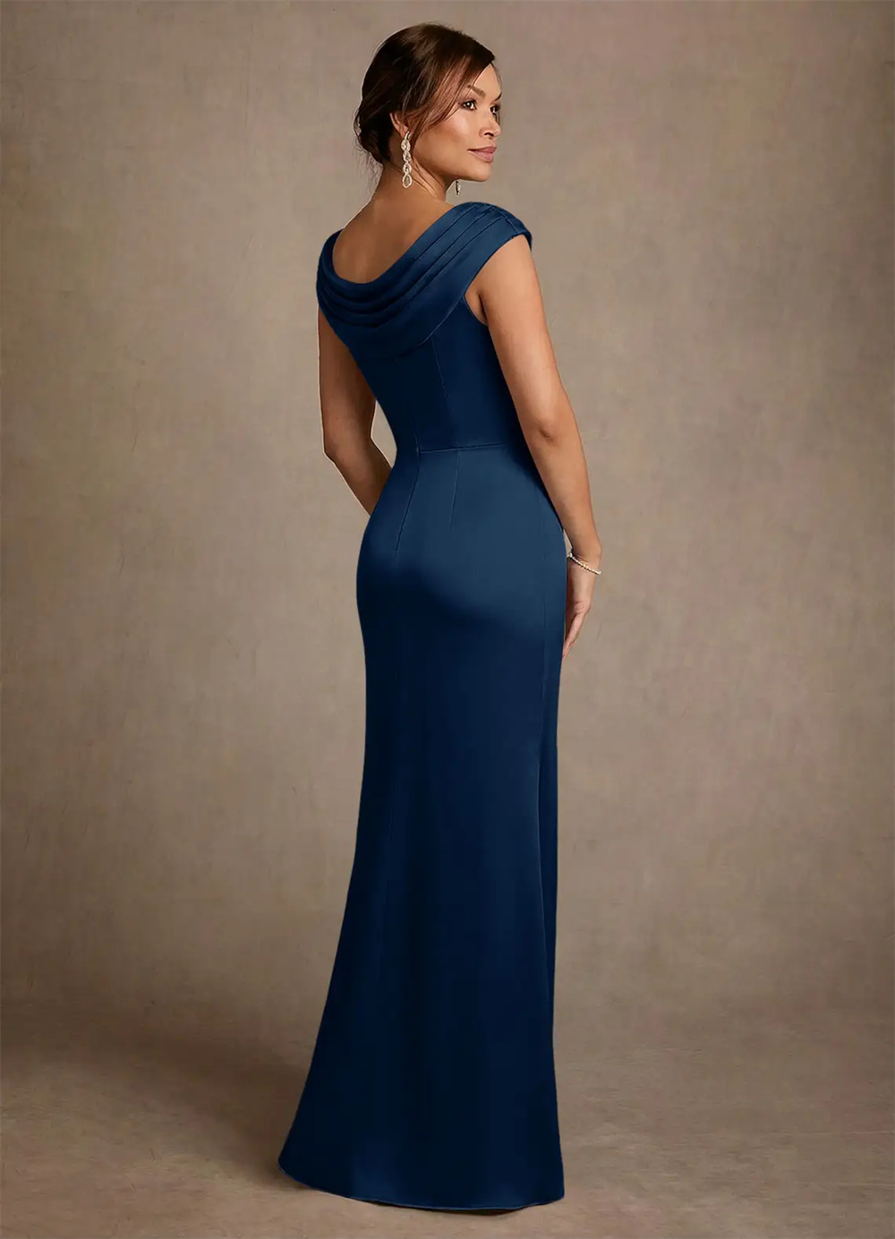 فستان أم العروس، فساتين أنيقة  - مراجعة Elegant Satin Evening Gown Split وسعره