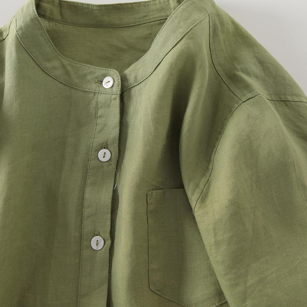 فستان قميص كتان على الطراز الي - مراجعة Casual Loose Linen Shirt Dress وسعره