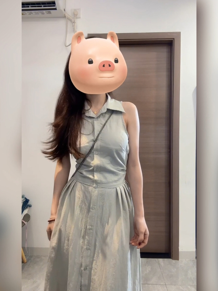 فستان قميص نسائي صيفي أنيق وعص - مراجعة Korean Style A Line Shirt Dress وسعره