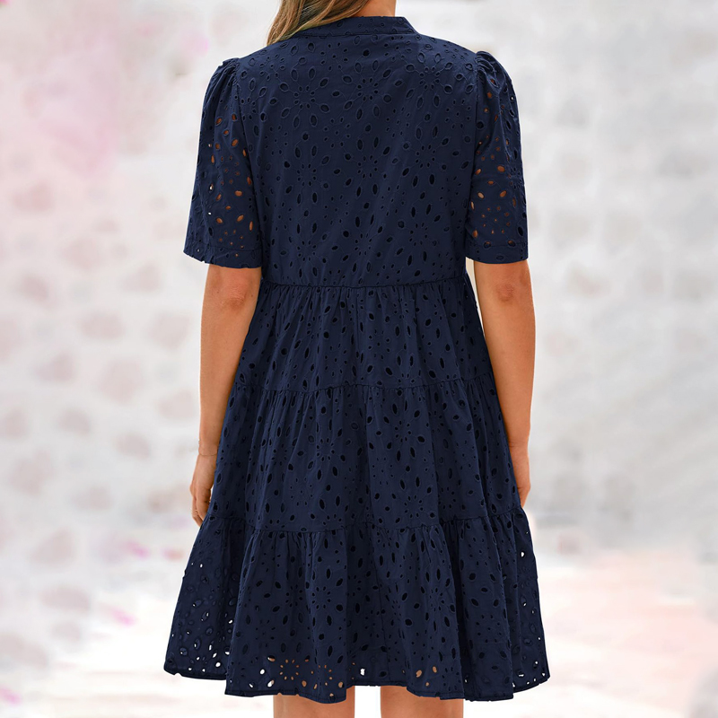 فستان نسائي صيفي بوهيمي بياقة  - مراجعة French Vintage Floral Midi Dress وسعره