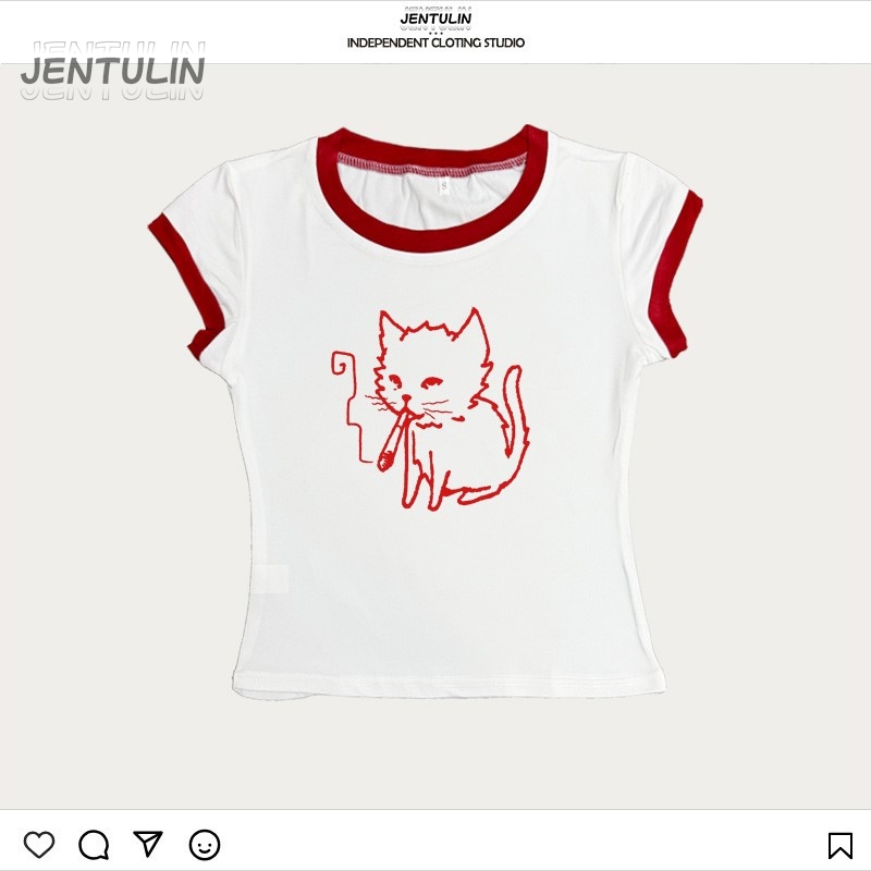 تي شيرت نسائي قصير بتصميم كوري - مراجعة Y2K Graphic Baby Tee Crop وسعره