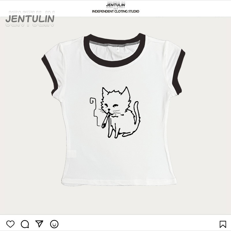 تي شيرت نسائي قصير بتصميم كوري - مراجعة Y2K Graphic Baby Tee Crop وسعره