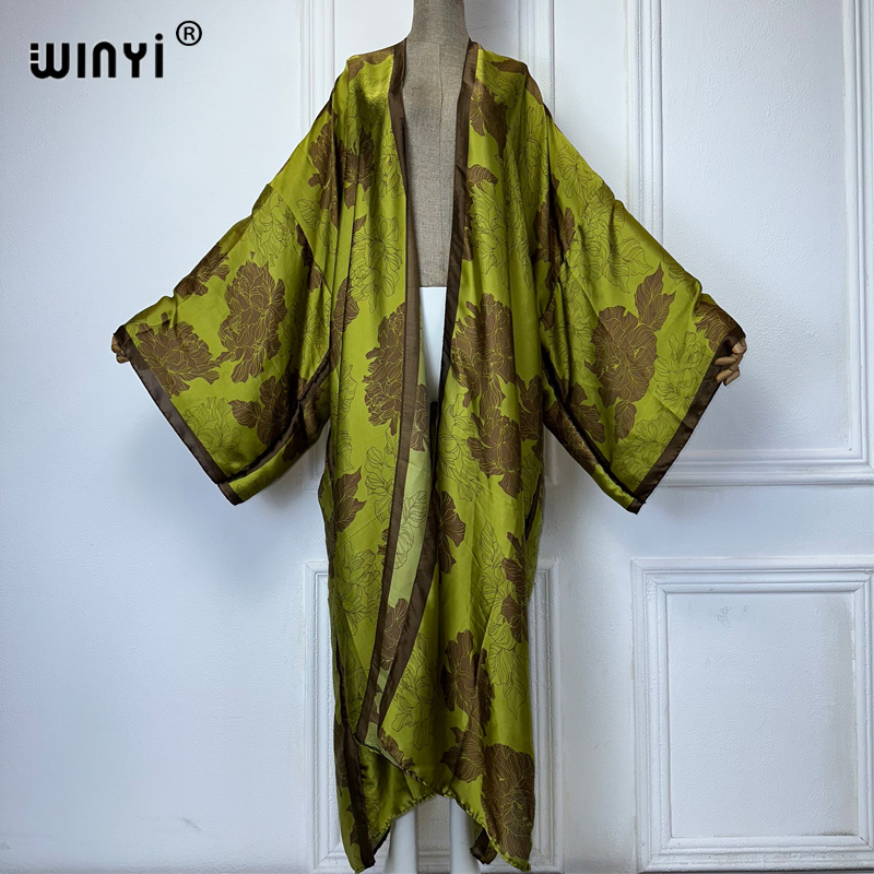 WINYI أفريقيا بوهو طباعة كيمون - مراجعة Boho Summer Beach Maxi Dress وسعره