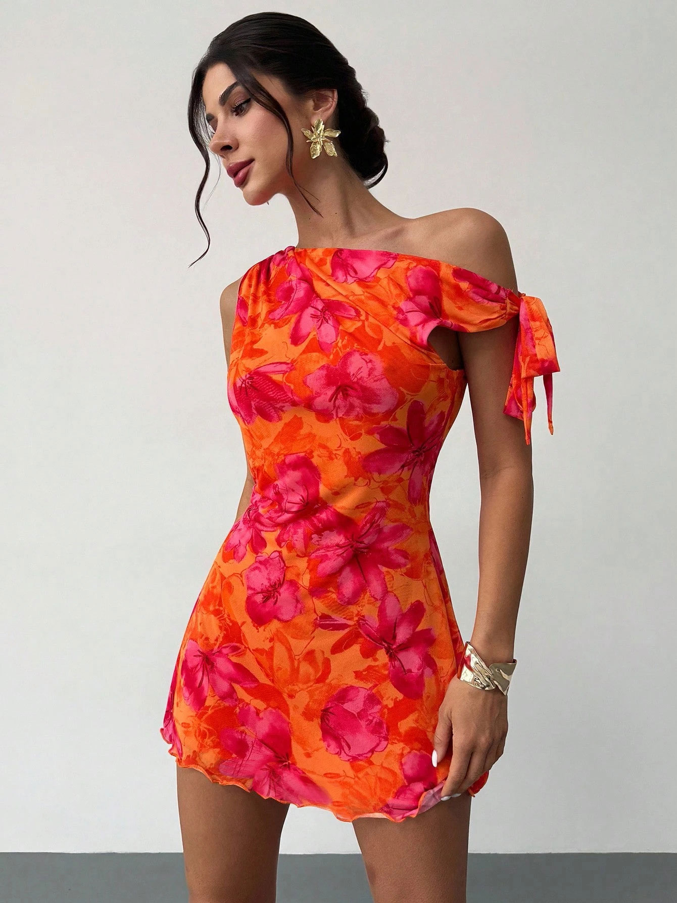 فستان نسائي صيفي جديد بتصميم ز - مراجعة French Vintage Floral Midi Dress وسعره