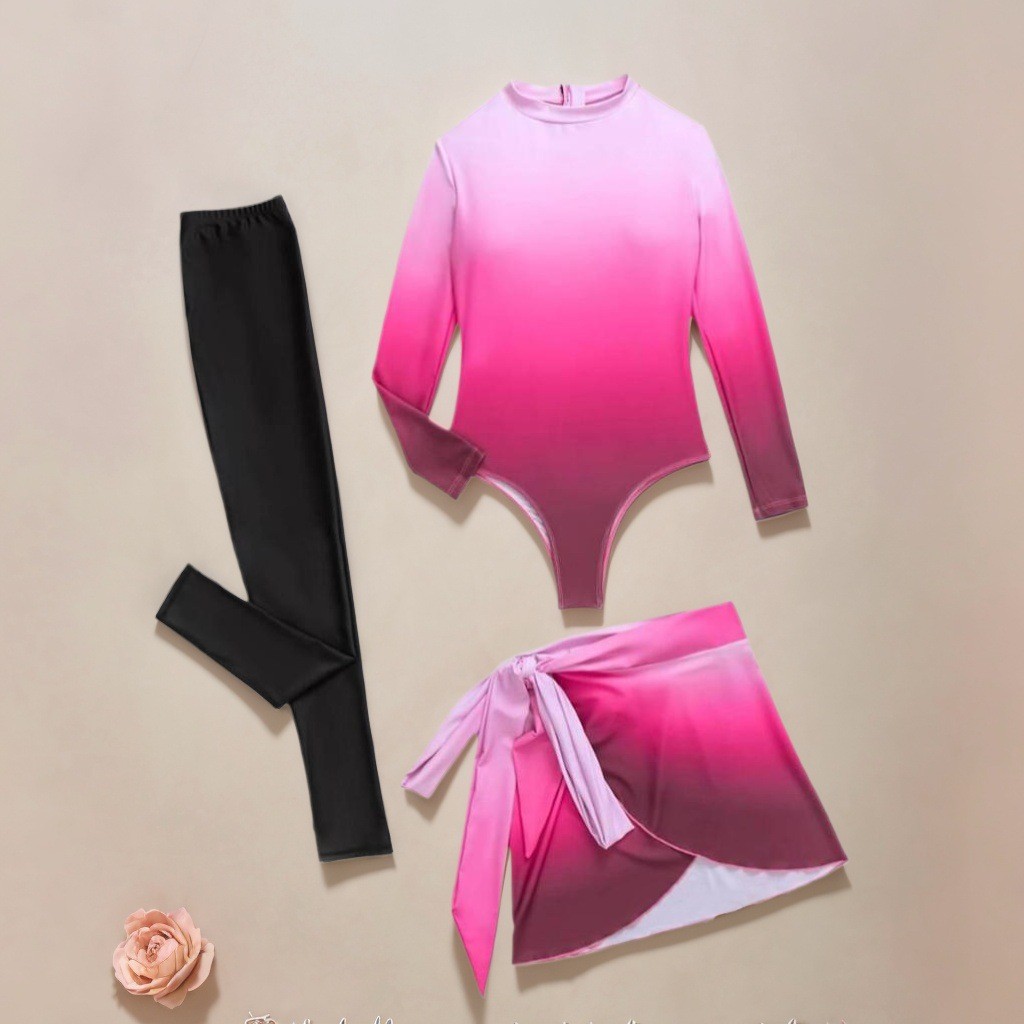 بدلة سباحة زرقاء بأكمام طويلة  - مراجعة Skirts وسعره
