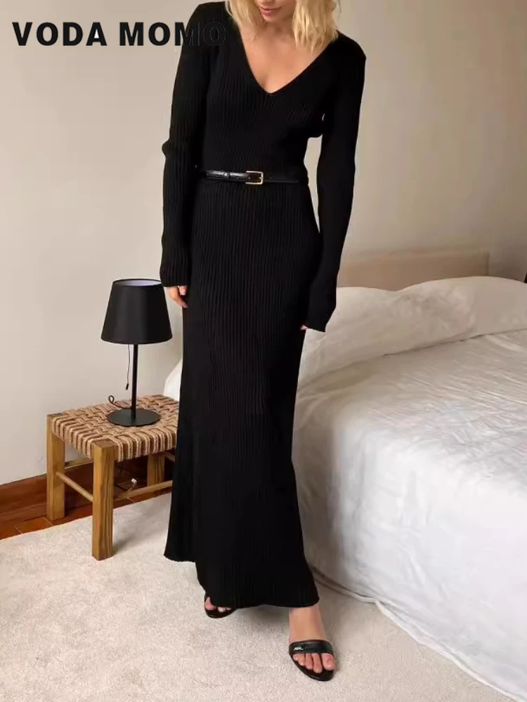فساتين ماكسي ضيقة متعددة الاست - مراجعة Bodycon Long Sleeve Ribbed Dress وسعره