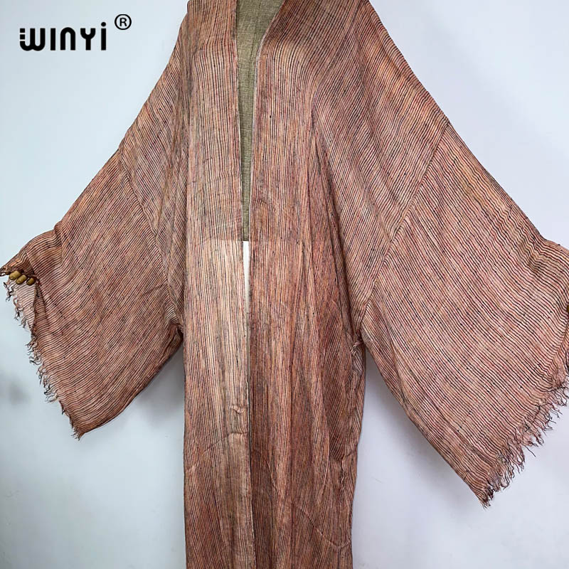 ويني - كيمونو نسائي جديد عالي  - مراجعة Boho Summer Beach Maxi Dress وسعره