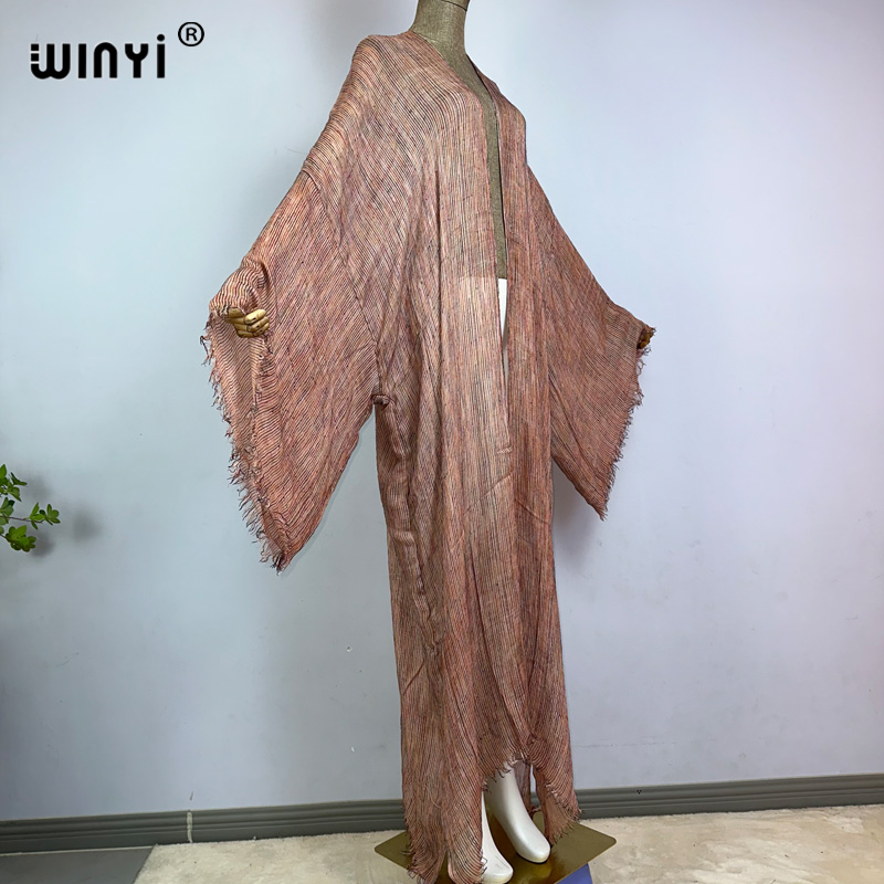ويني - كيمونو نسائي جديد عالي  - مراجعة Boho Summer Beach Maxi Dress وسعره